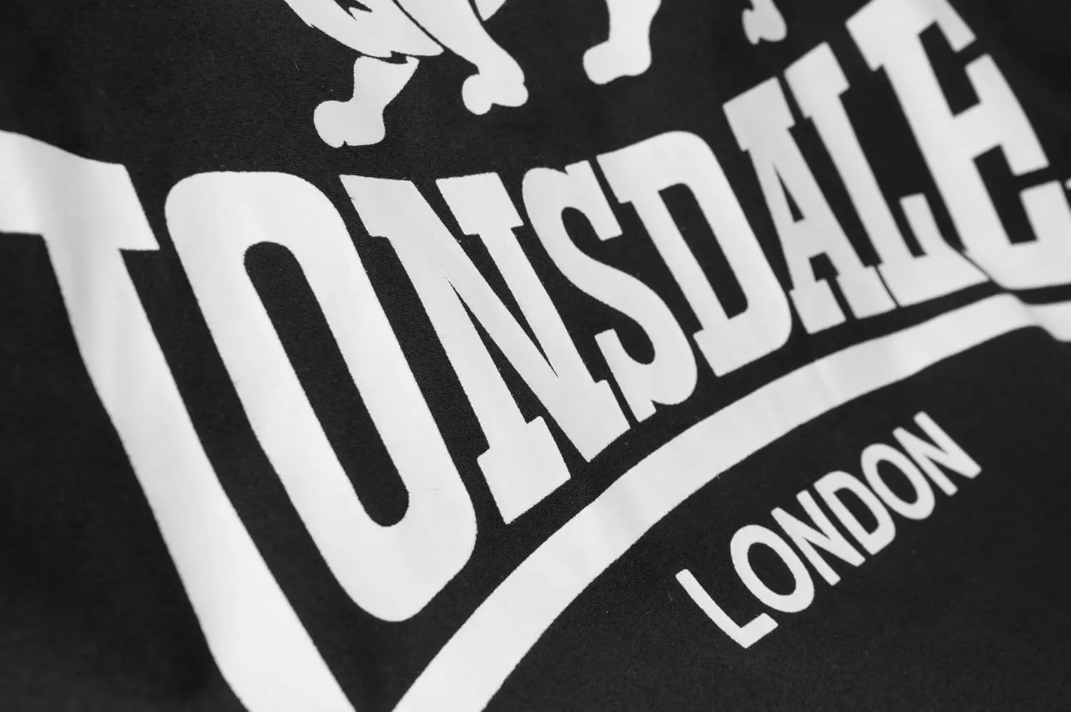 Classic Men's Lonsdale Harrington Jacket England Style Black With White Back Logo