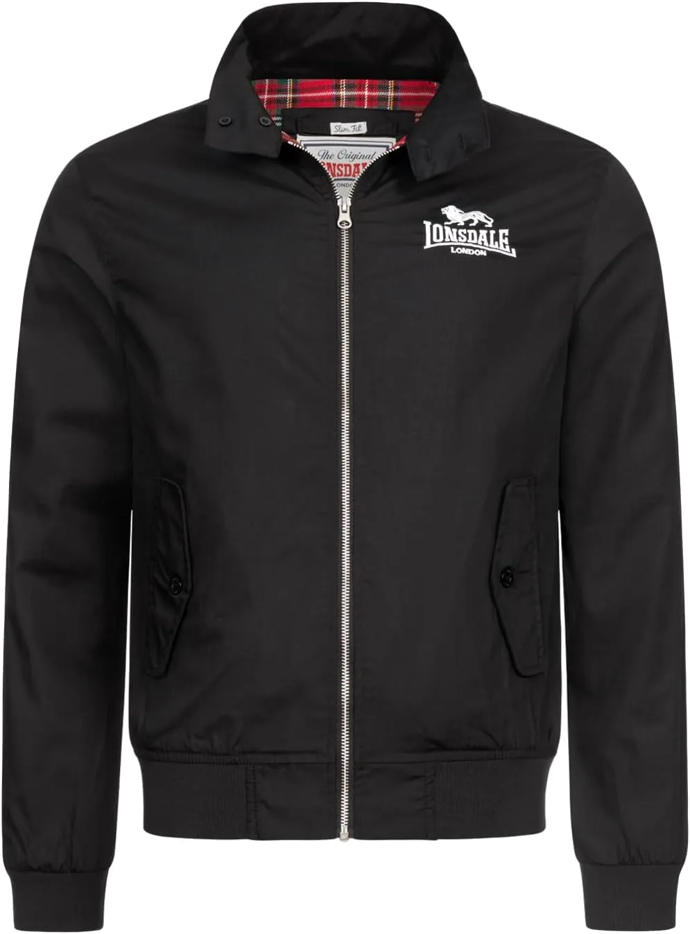 Classic Men's Lonsdale Harrington Jacket England Style Black With White Back Logo