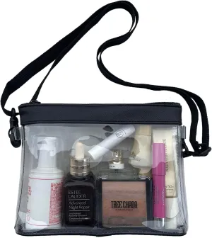 Clear Women's Crossbody Bag for Stadium Events, Transparent Purse for Concerts, Sports, School, Parties, Dates - 12x 12 x 6 inches