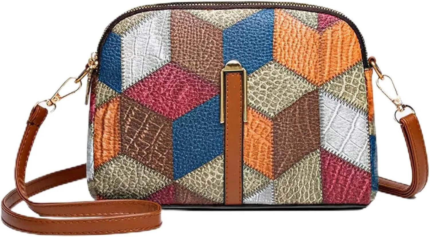 Color-Blocked Stitching, Women's Bag, Small Shoulder Bag, Cross-Body Change, Mobile Phone Bag