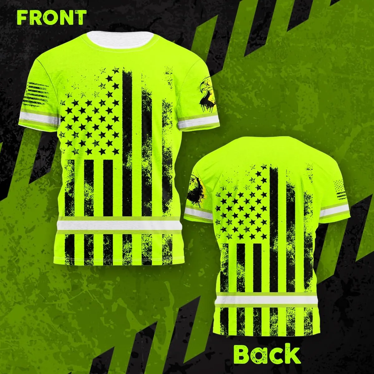 Color US Flag High Visibility Shirt Men Women Custom Name Reflective Safety Shirt Workwear for Worker Patriotic