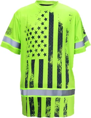 Color US Flag High Visibility Shirt Men Women Custom Name Reflective Safety Shirt Workwear for Worker Patriotic