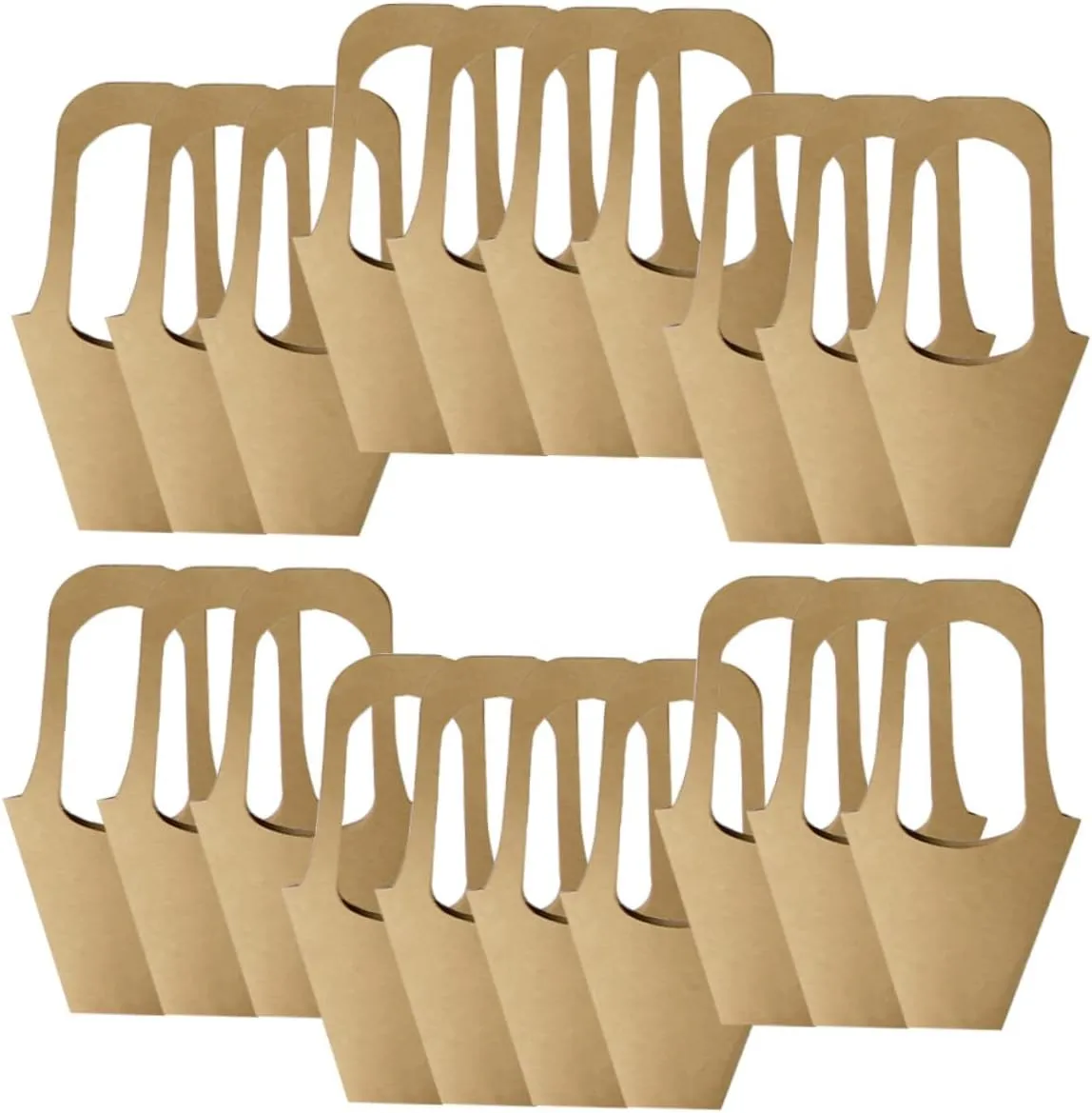 Coolhiya 20pcs Flower Bouquet Bags with Handle Paper Flowers Packaging Bouquet Wrapping Paper Tote Pouch Packaging Bag Kraft Paper Gift Bags Handheld Bags for Flower Arrangement Florist Shop Supplies