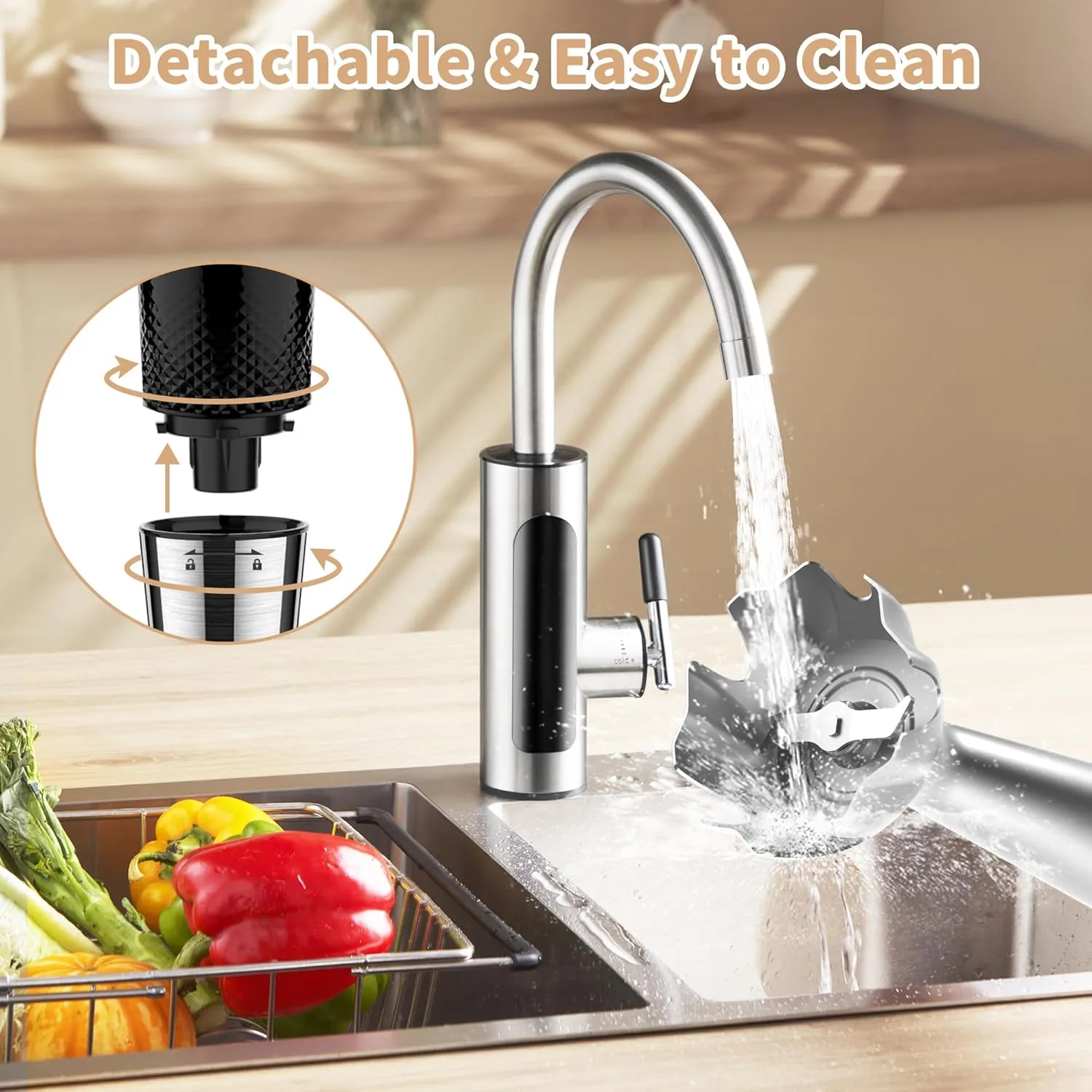 Cordless Immersion Blender, 4-in-1 Rechargeable Electric Hand Blender, 21-Speeds & 3-Angle Adjustable with 700ml Chopper, 700ml Beaker, Egg Whisk and Beater for Smoothies, Soup, Baby Food (Grey)