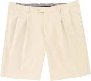 Cremieux Daniel Signature Pleated Performance 9 Inseam Microfiber Shorts S95HT401 (Stone 32B, 32)
