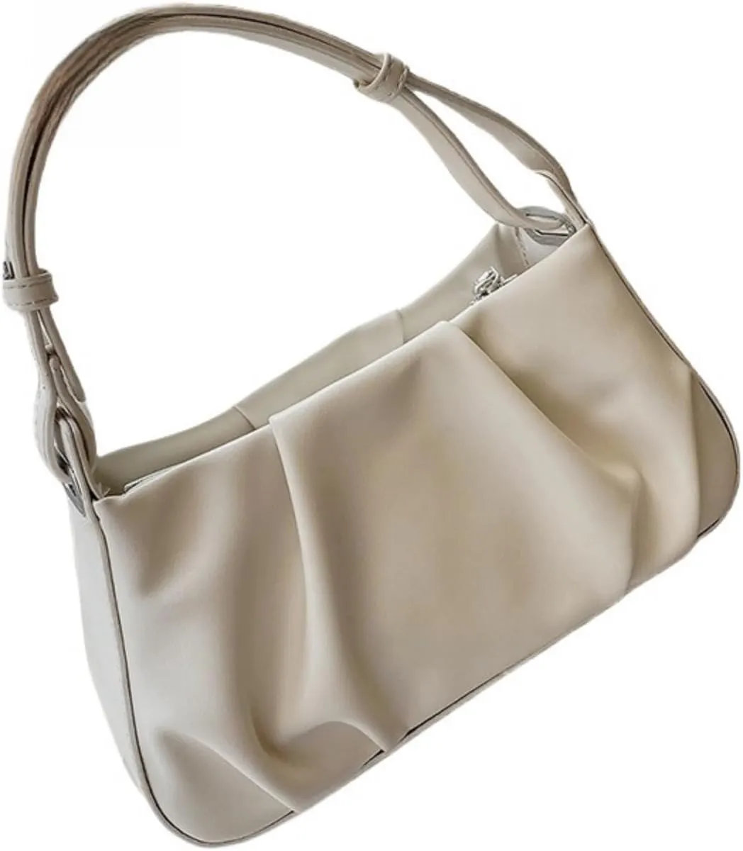 Crossbody Bag for women, Handheld Pleated Cloud Bag Single Shoulder Armpit Handbag with Zipper, Suitable for Travel
