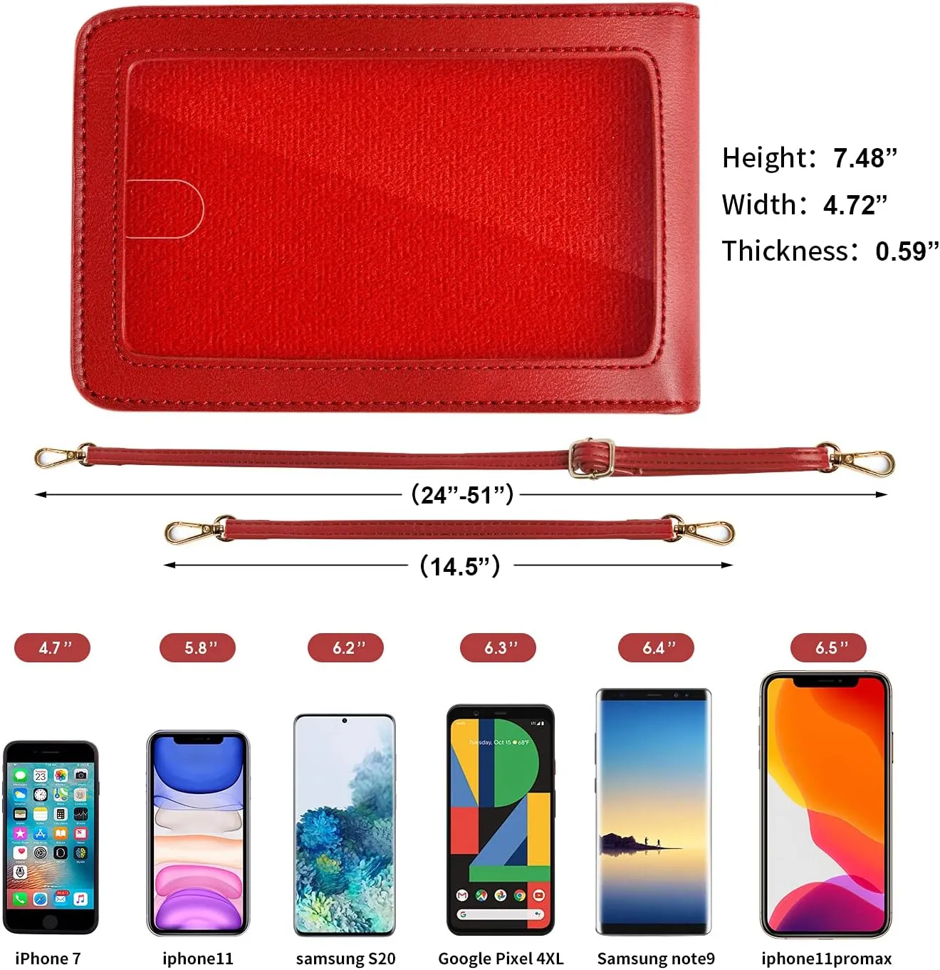 Crossbody Cellphone Purse Women Touch Screen Bag RFID Blocking Wallet Handbag Shoulder Strap