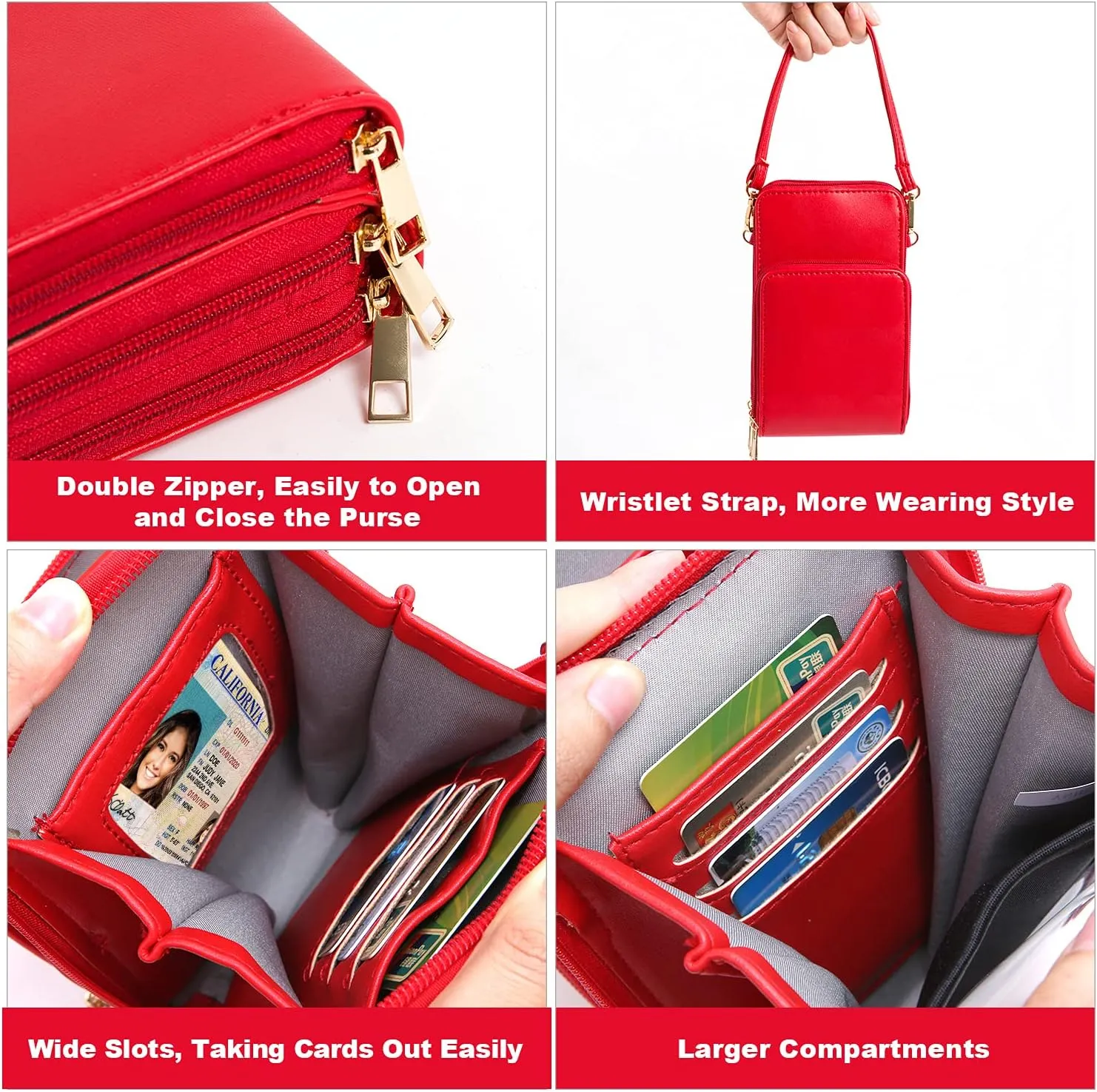 Crossbody Cellphone Purse Women Touch Screen Bag RFID Blocking Wallet Handbag Shoulder Strap