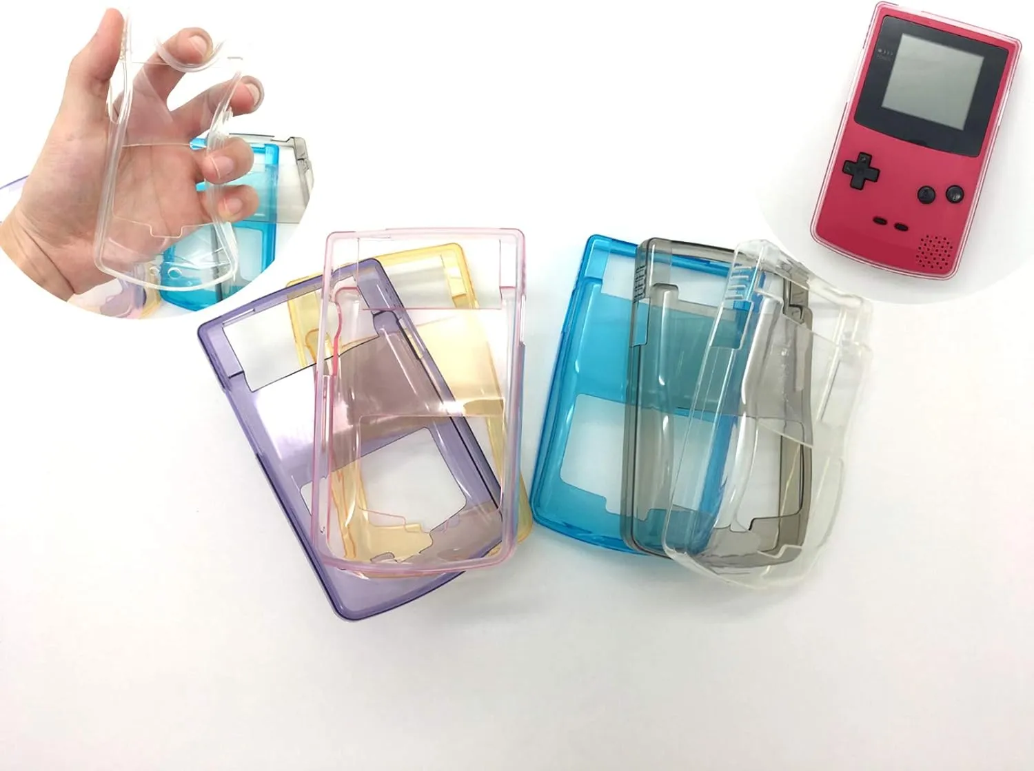 Crystal Shell Soft TPU Case Protective Cover for GBC Gameboy Color Console Protection Cover (Clear)