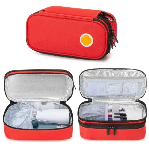 CURMIO Portable Nebulizer Carrying Case, Handheld Inhaler Spacer Storage Bag for Adult, Tangerine, Bag Only