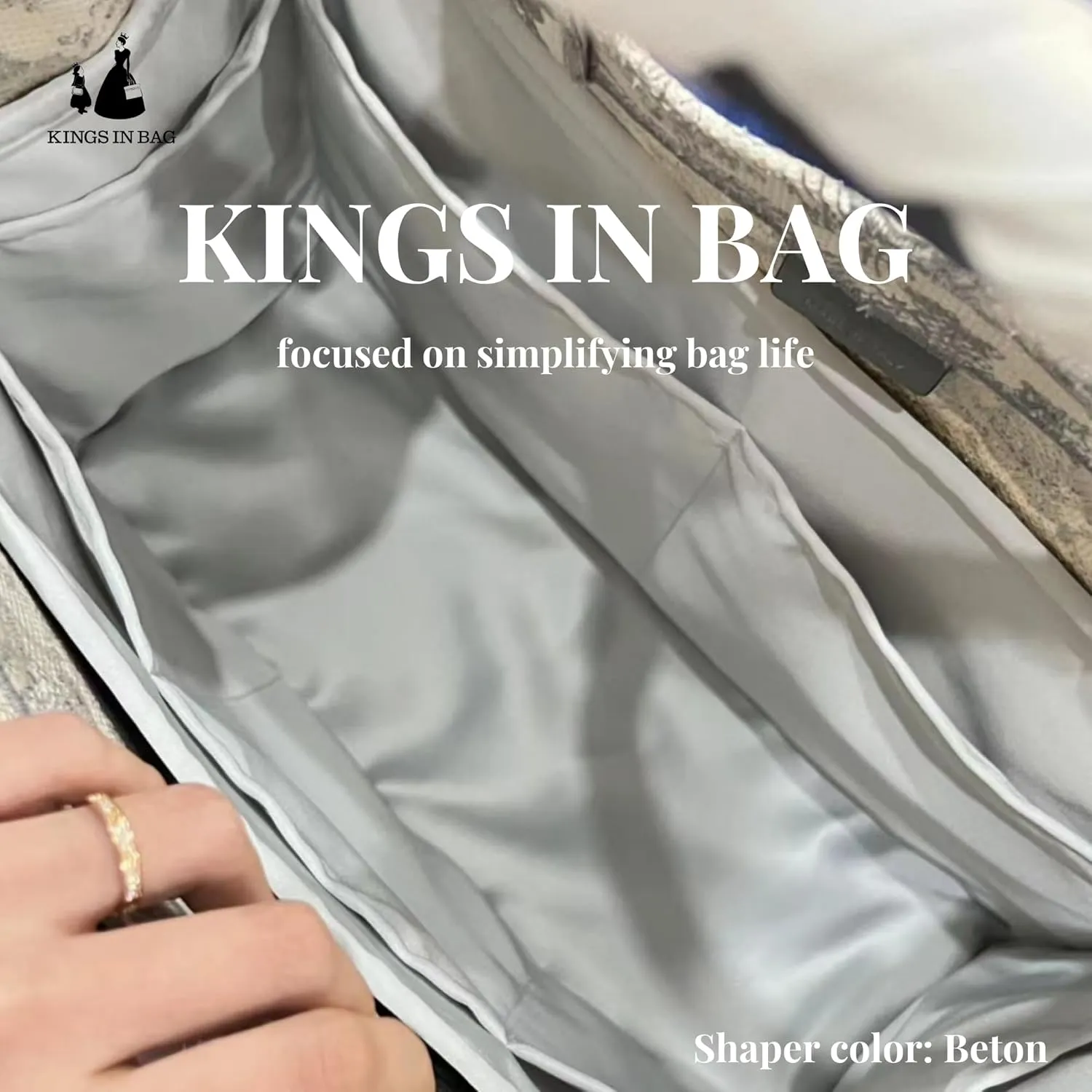 Custom Book Tote Bag Insert, Silky Purse Insert Compatible with Dior Book Tote Mini/Small/Medium/Large, Lightweight Handbag Shaper for Daily Use (Custom Color)