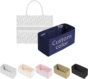 Custom Book Tote Bag Insert, Silky Purse Insert Compatible with Dior Book Tote Mini/Small/Medium/Large, Lightweight Handbag Shaper for Daily Use (Custom Color)