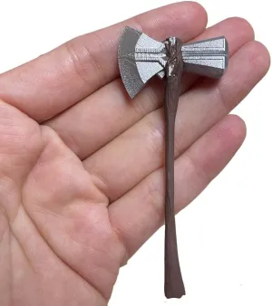 Custom Painted Silver 1/18 Weapon Battleax Axe Model for 3.75" Action Figure Accessory