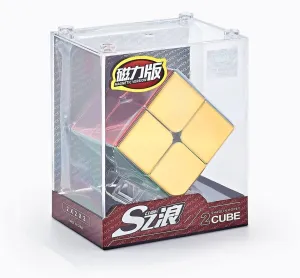 Cyclone Boys 2x2 Speed Cube Magnetic Reflective Mirror Reflective,Stickerless Magic Cube Puzzle Toys