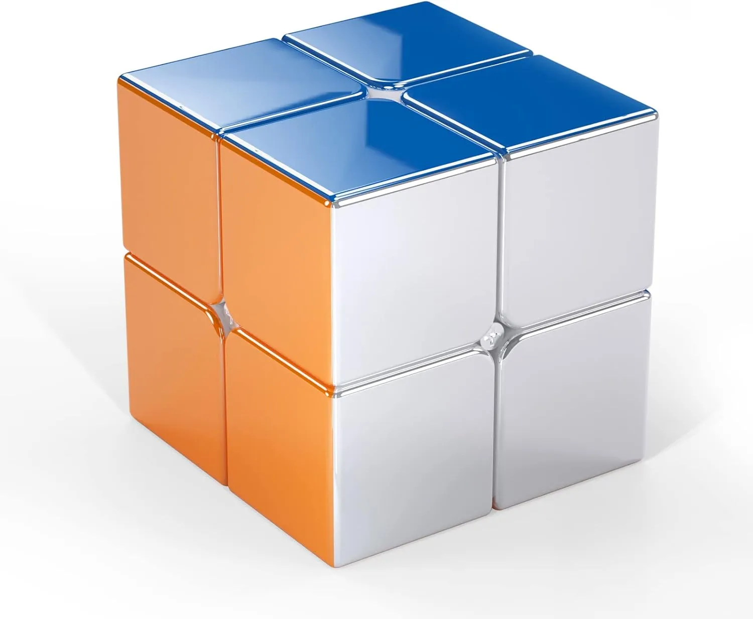 Cyclone Boys 2x2 Speed Cube Magnetic Reflective Mirror Reflective,Stickerless Magic Cube Puzzle Toys