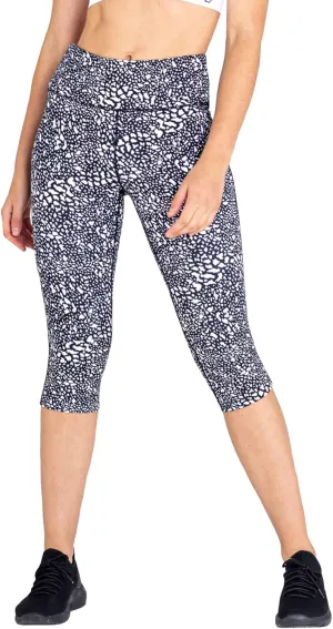 Dare 2b Womens/Ladies Influential Dotted Recycled 3/4 Leggings (4 US) (Black/White)