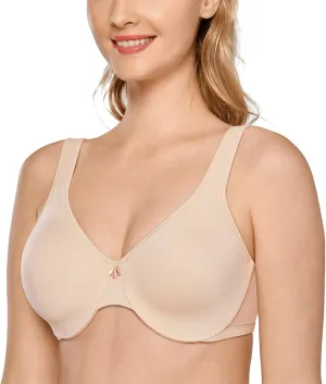 DELIMIRA Women's Minimizer Bra Plus Size Underwire Smooth Full Coverage Seamless Bras