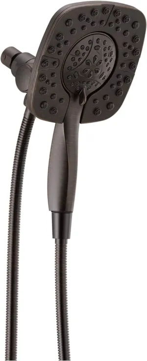 Delta Faucet 4-Spray In2ition Dual Shower Head with Handheld Spray, Oil Rubbed Bronze Shower Head with Hose, Showerheads & Handheld Showers, Handheld Shower Heads, Venetian Bronze 58498-RB