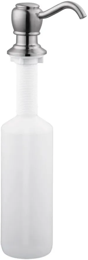 Design House 522250 Soap Dispenser for Kitchen and Bath Faucets, Holds 17 Fluid Ounces, Satin Nickel
