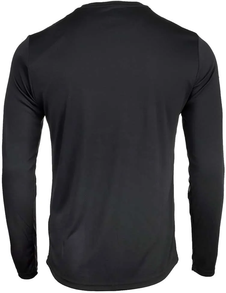 Diadora Mens Core Crew Neck Long Sleeve Athletic Running Casual Tops - Black