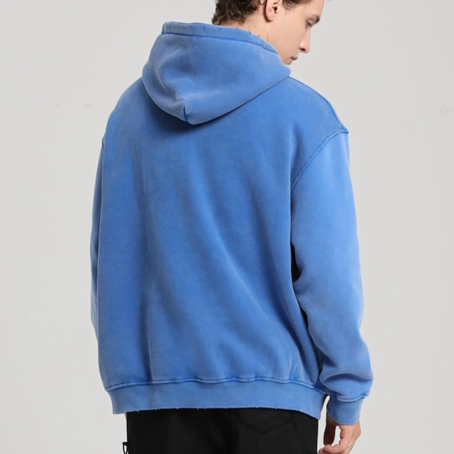 Dnzzs Acid Wash Hoodie Men Oversized Pullover Heavyweight Sweatshirt Vintage Streetwear Unisex Casual Top 2025