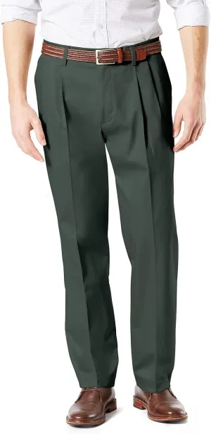 Dockers Men's Classic Fit Signature Lux Cotton Pleated Stretch Pants (Regular and Big & Tall)