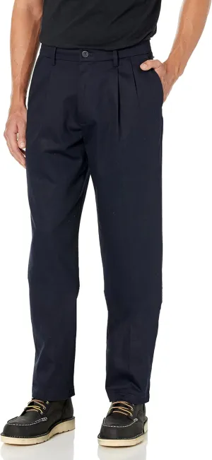 Dockers Men's Classic Fit Signature Lux Cotton Pleated Stretch Pants (Regular and Big & Tall)