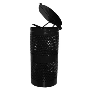 DOGIPOT 1206-L Trash Receptacle with Stainless Steel Lid and Liner Trash Bags, Steel