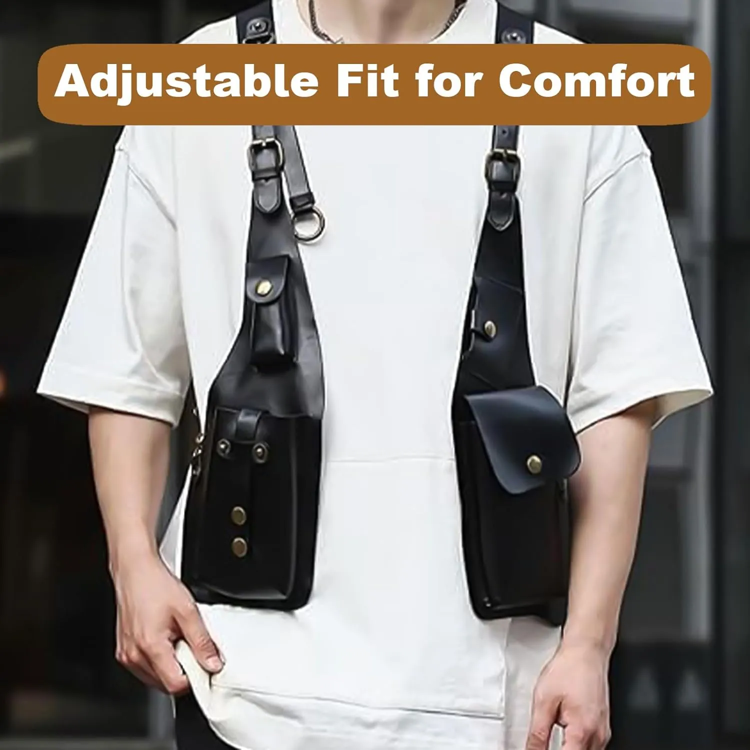 Double Shoulder Armpit Bag, Anti Theft Multi Pocket Bag For Men, Harness Bag, Anti-Theft Bag With Shoulder Harness For Men, Wallet Holster, Anti Underarm Shoulder Bag (Black)