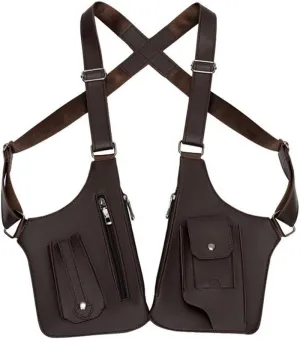 Double Shoulder Armpit Bag Armpit Bag for Men 2025 New Anti Theft Harness for Men Tactical Bag (Brown)