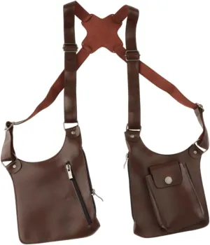 Double Shoulder Armpit Bag Underarm Strap Bag for Outdoor Medieval Men Steampunk