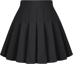 Dressever Women's Pleated Skirts Mini Skater Basic Skirt High Waist Tennis Skirt School Uniform Cheerleader Skirts