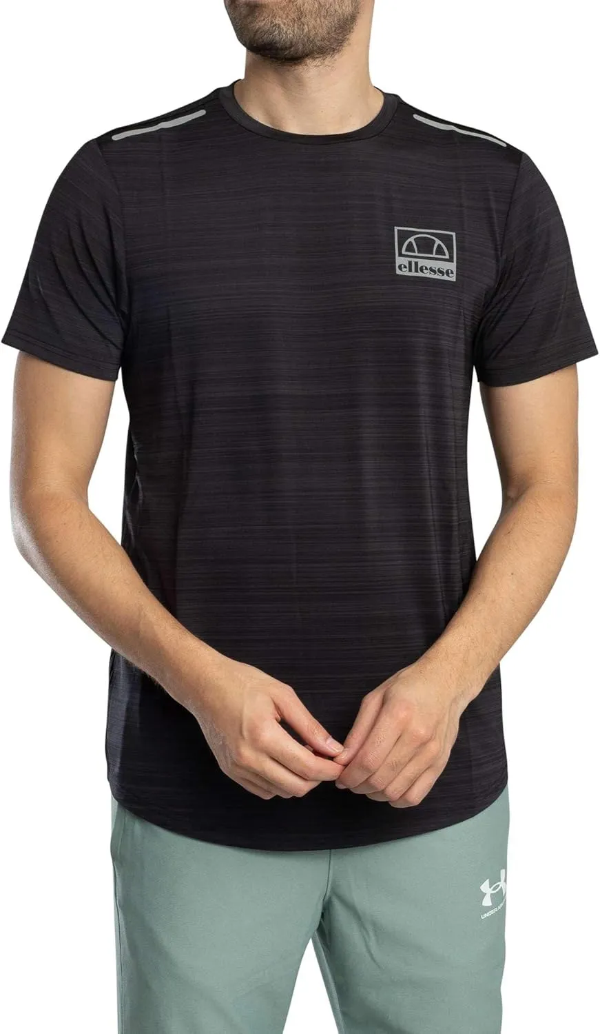 ellesse Men's T-Shirt Riflettente, Black