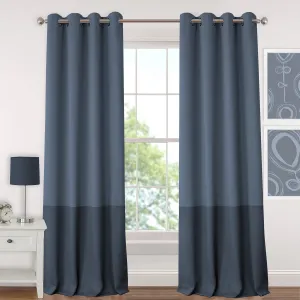 Elrene Home Fashions Madeline Juvenile Teen or Tween Grommet Window Curtain Drape, 52 in x 95 in (1 Panel), Navy