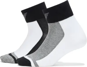 Emporio Armani Men's 2 Pack Colored Blocked Ankle Socks