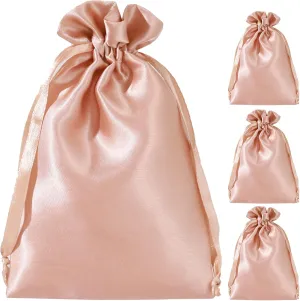 ENNIYU Satin Gift Bags, 6x9 Rose Gold Jewelry Bags, Wedding Favor Drawstring Bags Baby Shower Christmas Gift Bags Tarot Cards Bags 50 Pack…
