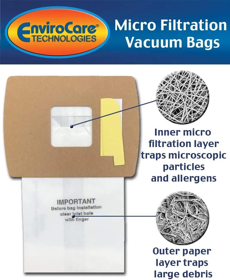 Envirocare Replacement Micro Filtration Vacuum Cleaner Dust Bags made to fit Oreck Buster Be Super-Deluxe Compact Canisters 36 pack