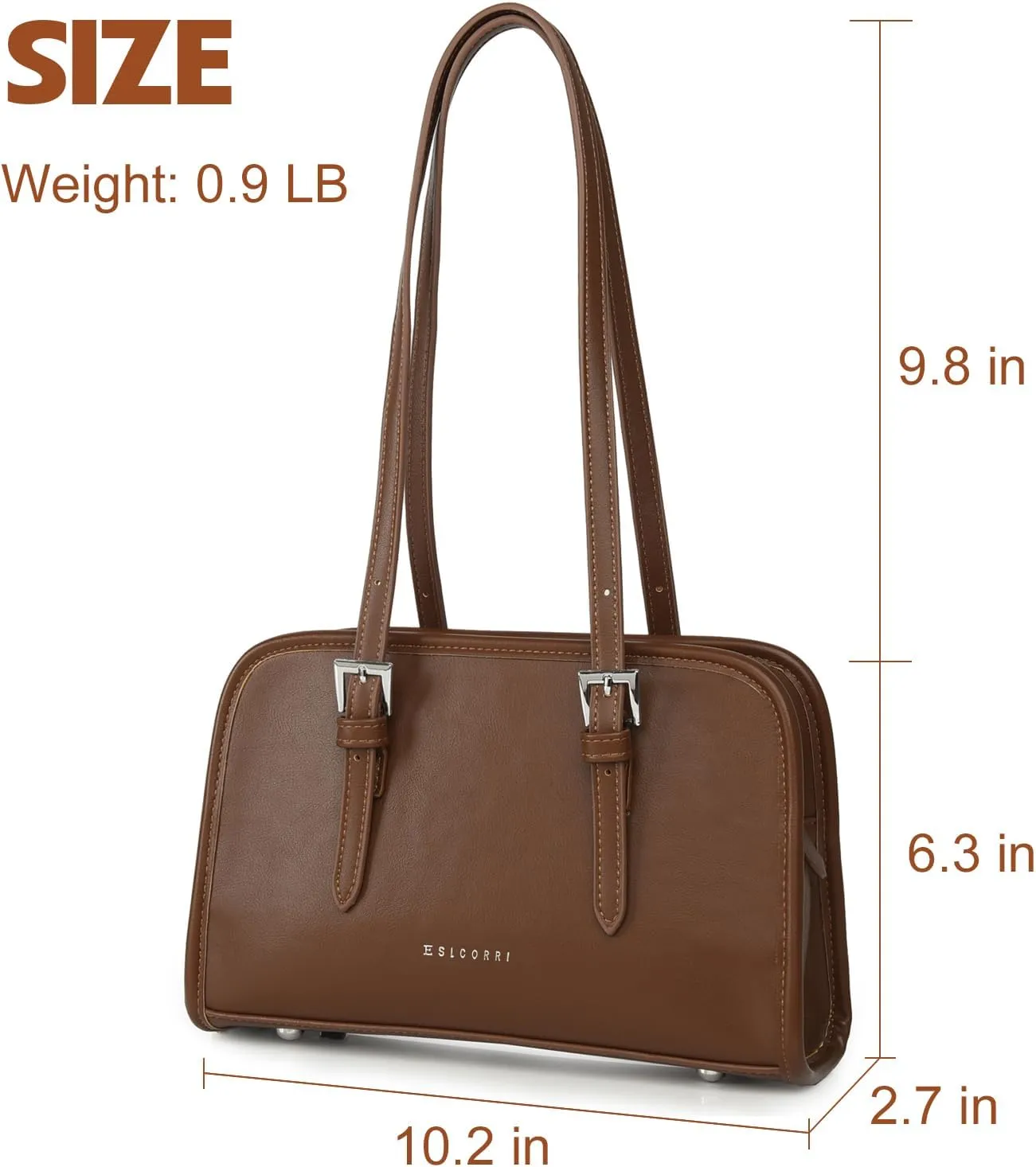 Eslcorri Small Shoulder Handbag Armpit Bag for Women, Cute Leather Clutch Purse Zipper Closure Trendy Designer Lady Hobo Bag