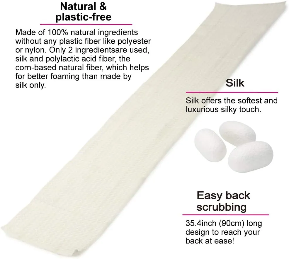 Exfoliating Washcloth [Made in Japan] Shower Back Scrubber, Natural Loofah