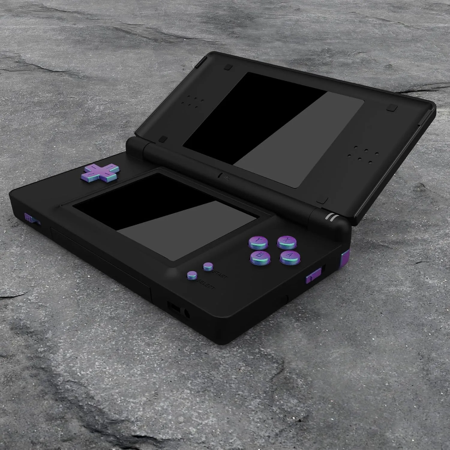 eXtremeRate Chameleon Green Purple Replacement Full Set Buttons for Nintendo DS Lite Handheld Console, Custom D-pad A B X Y Start Select R L Power Volume Keys for Nintendo DS Lite NDSL - No Console