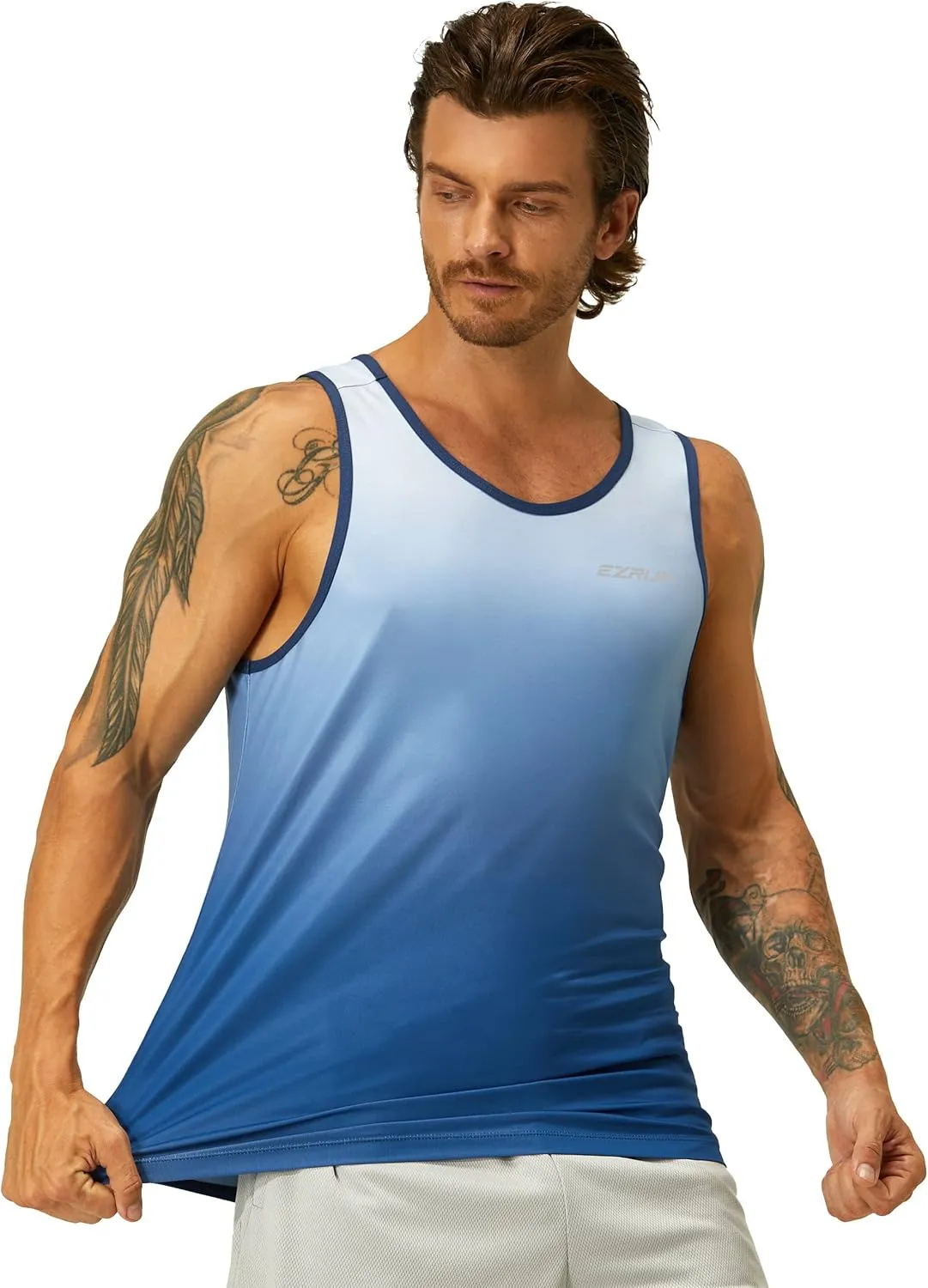 EZRUN Men's Quick Dry Sport Tank Top for Bodybuilding Gym Athletic Jogging Running,Fitness Training Workout Sleeveless Shirts