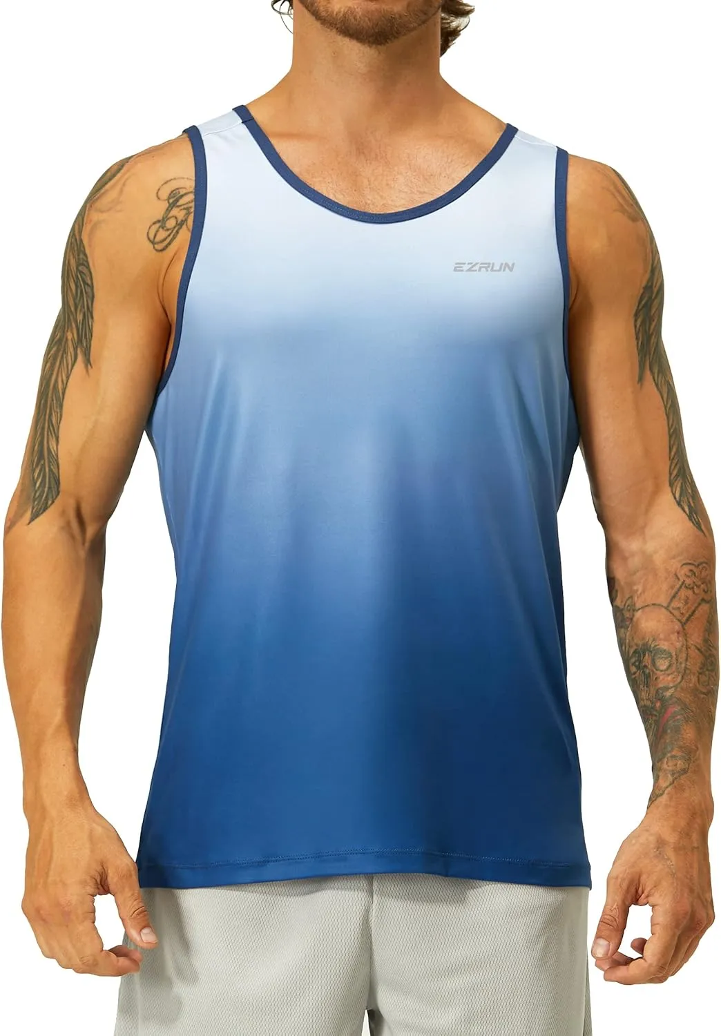 EZRUN Men's Quick Dry Sport Tank Top for Bodybuilding Gym Athletic Jogging Running,Fitness Training Workout Sleeveless Shirts