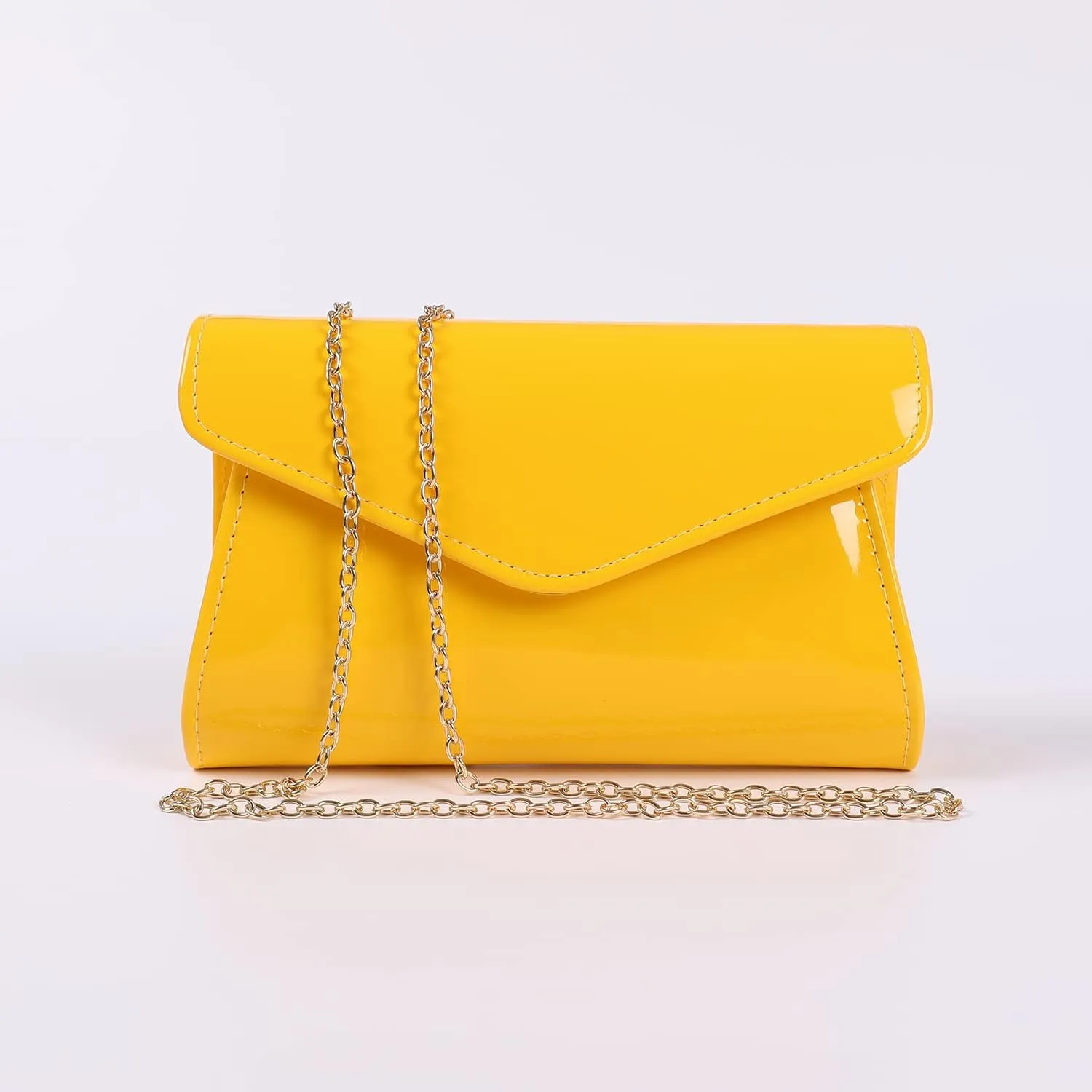 Fashion Glossy Envelope Faux Patent Leather Clutch Evening Bags for Women Wedding Formal Prom Handbag