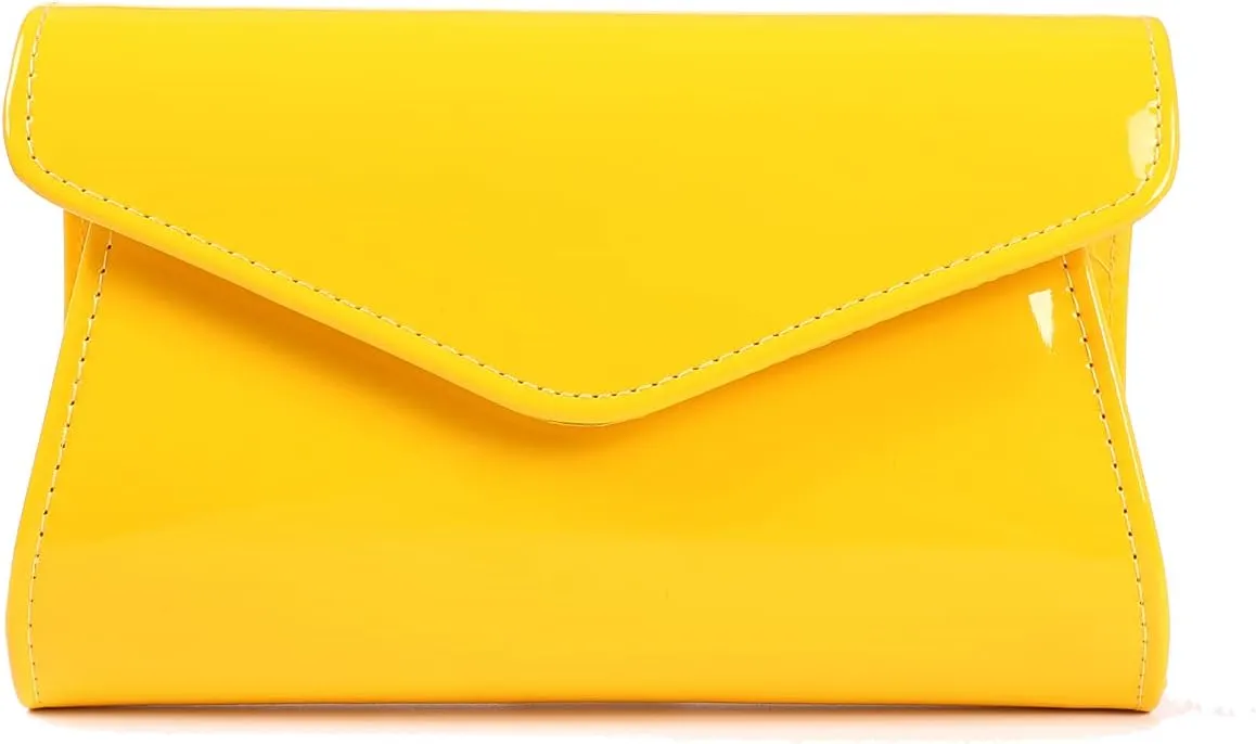 Fashion Glossy Envelope Faux Patent Leather Clutch Evening Bags for Women Wedding Formal Prom Handbag