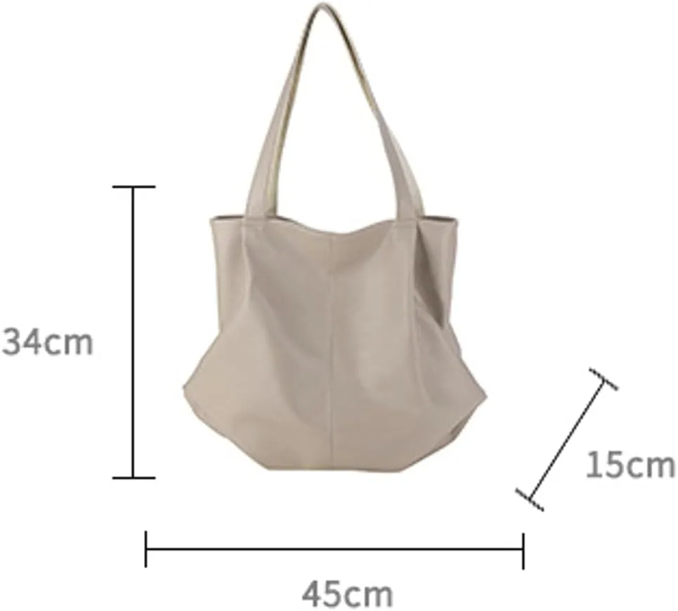 Fashion Tote Bags for Women Soft PU Leather Shoulder Bag Pleated Handbags Y2k Purses Large Top Handle Satchel