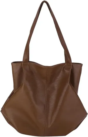 Fashion Tote Bags for Women Soft PU Leather Shoulder Bag Pleated Handbags Y2k Purses Large Top Handle Satchel