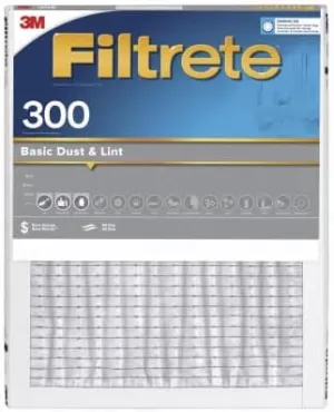Filtrete 303-4 20x25 x 1 in. Basic Dust & Lint Pleated Furnace Air Filter, Gray, MPR 300, 3 Months - Quantity 4