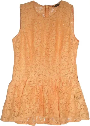 FLORAL LACE CROCHET PEPLUM TOP XS