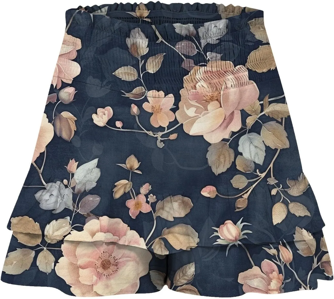 Flowy Shorts for Women Casual High Waist Floral Print Skorts Ruffle Mini Skirts Butterfly Soft Summer Boho Shorts