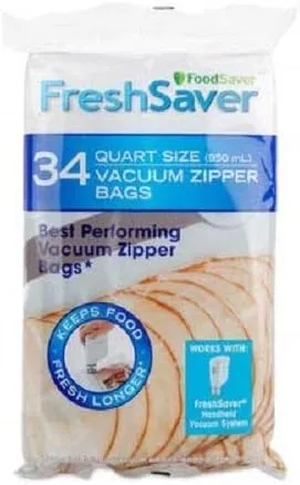 FoodSaver FreshSaver Quart-sized Vacuum Zipper Bags 34 Count (Pack of 1)